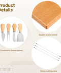 Professional Wood Cheese Slicer And Cutting Board Set Featuring Four Adjustable Wire Blades For Effortless Hard And Soft Cheese Slicing A Top Shelf Kitchen Essential That Makes Food Prep Hit Different with acacia wood base and cheese knives.