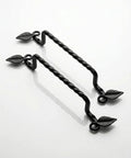Set Of 2 Hand Forged Wrought Iron Door Pull Handles For Wood Gates Cabinets Farmhouse Barn Doors Black 10 Inch Heavy Duty Rustic Hardware Set Durable For Indoor Outdoor Use Easy Mounting Classic Vintage Farmhouse Decor, twisted black metal