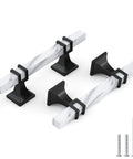 Top Shelf 10 Pack 3 Inch White Marble Cabinet Pulls With Sleek Black Zinc Alloy Bases. Set includes stylish metal grips.