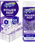 Power Mop Refill Pack With Lavender Floor Cleaner Solution Includes 5 Multi Surface Mopping Pads And 1 25.3 Fl Oz Bottle Boss Level Clean For Tile Vinyl Laminate And Wood Floors Kitchen And Bathroom Scrub All Purpose.