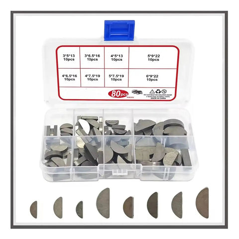 Heavy Duty 80 Pcs Carbon Steel Key Assortment Set Handles High Torque And Rust Proof Badass Build Stops Gear Slippage And Secure Shaft Hub Connections For Stable Power Transmission Perfect For Mechanics And DIYers Who Need Solid Tools In The Shop, 80-piece case