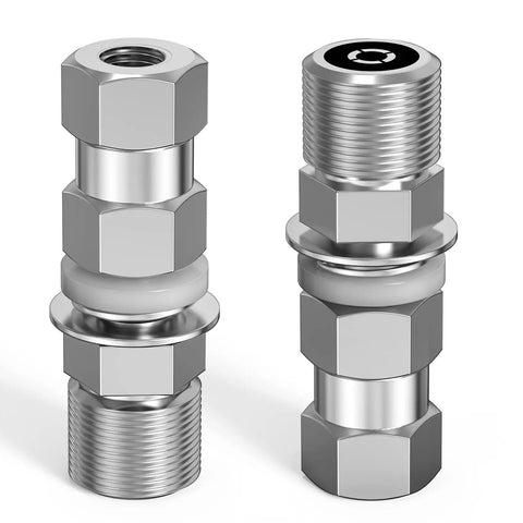 Heavy Duty CB Antenna Stud Mount Adapter Copper Nickel Plated With SO239 Connector for 3/8-24 Threads CB HAM Antennas