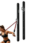 Hella Sturdy Wall Mount Resistance Band Anchor System With 300 Pound Pull Capacity Adjustable Aluminum Gym Anchors used in exercise.