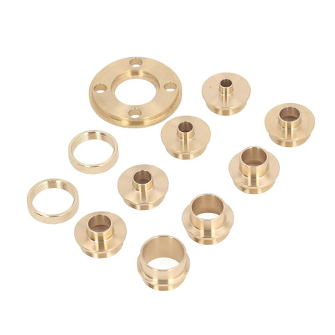 Kickstart Your Shop With This Heavy Duty 11 Piece Brass Router Template Guides And Bushing Kit Tough As Nails Woodworking Essential Featuring brass router bushings of various sizes.