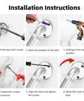 Installation steps for Heavy Duty Metal Stair Handrail Built Like A Tank For Wall Mounted Safety Grab Bar and Step Support.