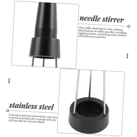 Game Changer 3 Piece Espresso Coffee Powder Stirrer Set Heavy Duty Stainless Steel Wands featuring a needle stirrer head.
