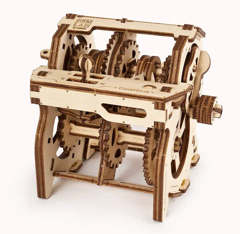 Gearbox Wooden Model Kit For Adults Teens And Kids Hands On DIY Mechanical STEM 3D Puzzle With App Learning Transmission gears in wooden gearbox model kit