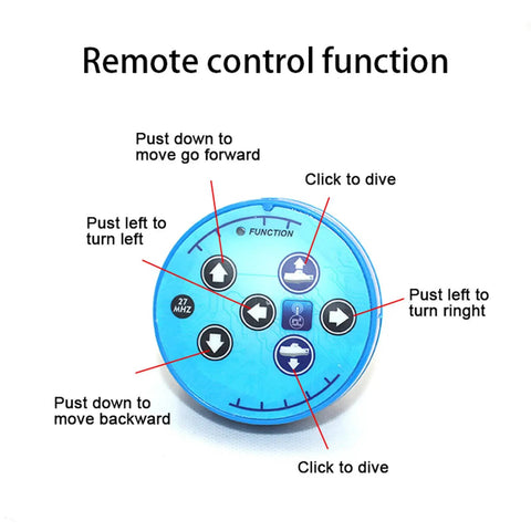 Control functions for Mini RC Submarine Waterproof Remote Control Boat Toy for Kids with 360 Degree Rotating Propeller