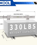 Heavy Duty Mini Split Wall Mount Bracket for 9000 to 36000 BTU units, foldable design with 330lbs weight capacity, dimensions shown