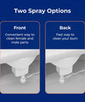 Dual Stream Fresh Water Bidet Toilet Seat Attachment Non Electric For Elongated Seats Easy Install shown with front and back spray options.