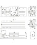 Beefy Sliding Stage Travel Z Axis Motion Table With SFU1605 Ball Screw And HGR20 Linear Guides Nema24 Nema32 Compatible 200 mm Stroke 100 To 350 mm Adjustable Travel For CNC Milling Precision Positioning And Robotics dimension drawing with mounting holes
