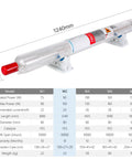 RECI CO2 Laser Tube 90W To 100W Glass Tube 1240Mm Length 80Mm Diameter For CO2 Laser Engraver And Cutter Replacement