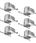 Set of six New Construction Recessed Lighting Housing IC Rated Air-Tite Built For Speed Install 120V E26 Socket Base.