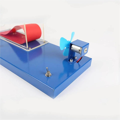Hands On Aircraft Lift Principle Demonstrator Kit For Physics Class, featuring blue blower base with red wing model attachment