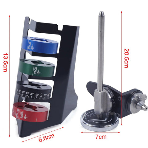Heavy Duty Stainless Steel Sharpening Angle Device With Precision Indexing Chuck Solid Angle Guide for precise tool sharpening setup.