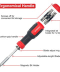 Multi Screwdriver 13 In 1 Set With 1/4 Nut Driver And 12 Bits Including Torx Security, Flat Head, Phillips, Hex, Square in use