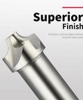 R20 4 Flute Corner Rounding End Mill Cutter With Straight Shank For Mold Milling HSS High Speed Steel close-up on cutting edge