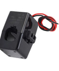Pro Grade 100 Amp Split Core Current Transformer With Five Meter Cable Precision Calibrated AC signal, side view with wires.