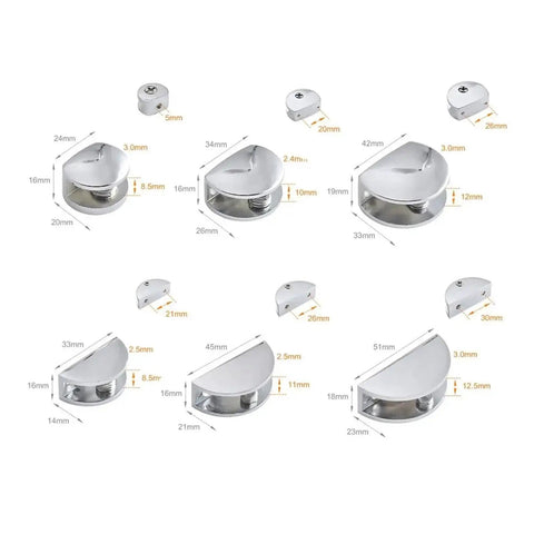 Cabinet Shelf Clips Set Of 10 Durable Frameless Clamp Brackets dimensions in millimeters