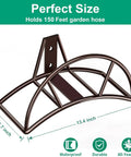 Heavy Duty Garden Hose Holder Wall Mount For Outdoor Yard And Garage Holds 150 Feet Of Hoses Durable Bronze Metal Weather Resistant Hose Reel Hanger And Storage Solution