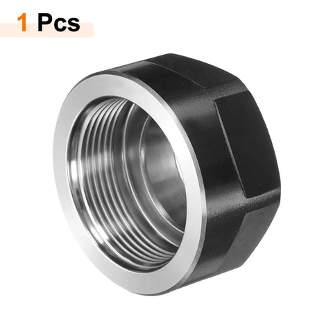 ER25 A M32 Collet Clamping Nut with Dynamic Balance Holes for CNC, made from 40Cr Alloy Steel, visible in black with high precision threading.