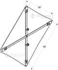 Diagram of Roll Up Traffic Sign Kit With Stand For Work Zone Safety, Collapsible, Heavy Duty, High Viz Fluorescent Orange Face