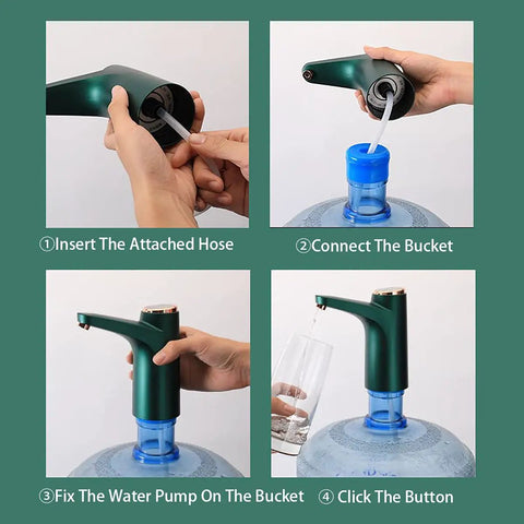 Steps to set up 5 Gallon Water Bottle Dispenser Pump System With USB Charging, Automatic Portable Electric Drinking Water Pump