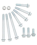Chevrolet LS Engine Serpentine Bracket And Power Steering Pump Swap kit bolts and screws in silver finish
