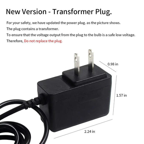 Transformer plug adapter for Beast Mode Bright Magnetic Work Light with 9W LED Gooseneck Adjustable Magnetic Base for Lathe