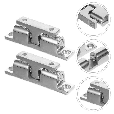 Stainless Steel Boat Door Catch Set For Marine Yacht Cabin Hardware With Smooth Polished Finish And Easy Install Tension Latch For Secure Seaworthy Sliding Doors, shown from multiple angles.