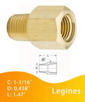 Beefed Up One Half Inch Female To Three Eighth Inch Male Brass Pipe Adapter Reducer Fitting For High Pressure Systems 1200 PSI NPT Coupler