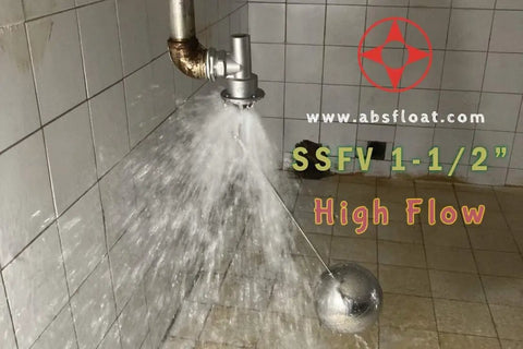 Heavy Duty 304 Stainless Steel Balanced Float Ball Valve For Tank Mounts Built To Last One And A Half Inch 100 Psi High Pressure Piston Balance Adjustable Water Level Ideal For Pipeline Flow Control Magnetic Level Switch And Liquid Level Measurement, 1.5 inch valve in high-flow water test