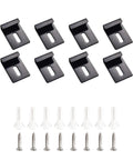 No Slip Glass Mounting Kit For Bathroom Walls Heavy Duty Glass Clamps and installation accessories set against a white background