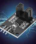 Infrared Photoelectric Sensor Module 10 Pack 5V DC For LM393 Compatible DIY Kit, close-up of module on digital background