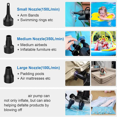 Portable 110V 220V Electric Air Pump Compressor For Inflating Air Mattresses, Swimming Pools, And Pool Toys Fast Blower Home Utility Device