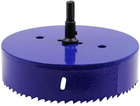 6.3 Inch Hole Saw Kit With Hex Shank Drill Bit Adapter Bi Metal HSS Cutter for wood plastic, shown flat, side view