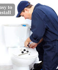 Person installing Universal Toilet Seat Hinge Bolts Kit Heavy Duty Stainless Steel With Waterproof Rubber Washers Gaskets Extra Long Nuts