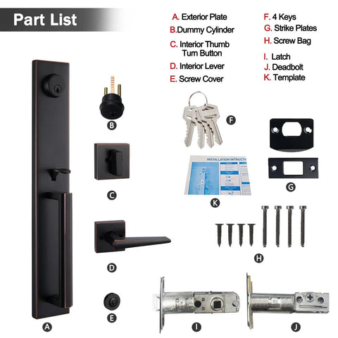 Modern Knob And Mode Handleset For Exterior Front Doors With Deadbolt Keyed Entry Adjustable Hole Position Fits US Standard Doors Satin Nickel Brushed Nickel Finish For A Solid Front Door Upgrade