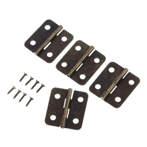 Sturdy Rotating Concealed Hinge Set 4 Pack 30x26mm Iron Vintage Style Furniture Hinges with screws no-fuss install