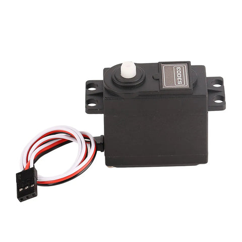 Smooth Operator Low Noise RC Servo With Fast Spin Plastic Motor For HPI And Futaba RC Models, 1.5x1.6x0.8in, black housing.