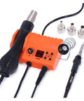 Dual LCD Soldering Station All In One Pro Grade Hot Air Rework Tool With Adjustable Temperature And Airflow Solder Iron Anti Scald Holder