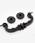 Set Of 4 Rustic Vintage Style Drop Down Bail Pull Handles With 151mm Hole Center And 185mm Total Length Made Of Zinc Alloy Rust And Corrosion Resistant Cabinet And Drawer Pulls For Kitchen And Furniture on a white background.