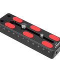 Telescope Rail Bar 120mm Dovetail Plate For Vixen Style Saddles With 1/4 Inch And 3/8 Inch D Ring Screws, top view