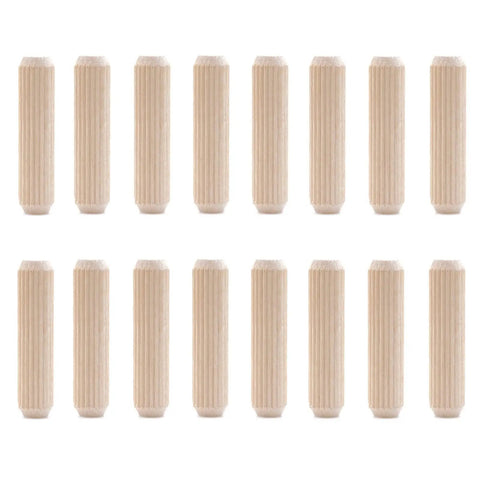 Premium wooden dowels in a uniform arrangement for Rock Solid Hardware Kit For Billy Bookshelf Assembly.