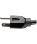 Heavy Duty Power Extension Cord 15 Amp 14 AWG 6 Foot NEMA 5-15P To NEMA 5-15R Black showing plug connector detail