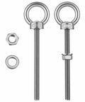25 Pack Stainless Steel Marine Grade Eye Bolts One Quarter By Three Point Five Four Inch Threaded Eyebolts With Nuts And Washers