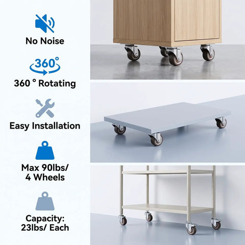 12 Pack 1 Inch Swivel Caster Wheels Real Deal Hardware Kit For Furniture Featuring Six Locking Brake Units And Six Freewheel Rollers Smooth Like Butter on furniture and carts.