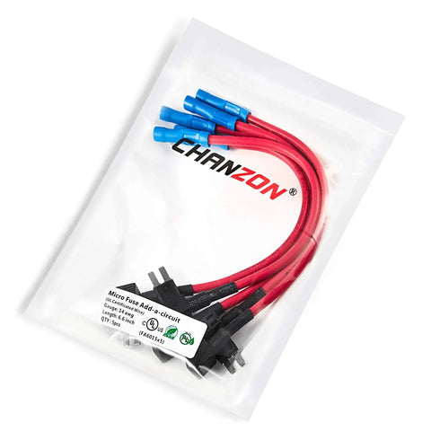 Plug In Add A Circuit Fuse Tap Adapter Kit 5 Pack 14 AWG Micro2 UL Wire Fuse Holders Up To 30A For Cars And Motorcycles Easy DIY Install