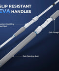 Centron Lite Travel Fishing Rods, 4 and 5 Piece Multi Piece Spinning and Casting Rods, EVA handle details, slip resistant grip