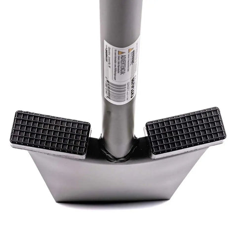 Close-up view of All Steel Spade With Self Sharpening Blade And Two Removable Footpads 40.5 Inch Length Beast Mode Heavy Duty Digging Tool
